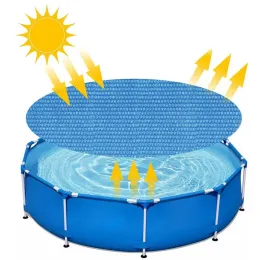 Nät ovanför marken Pool Solen Cover Round värmeisolerande poolfilt täcker termisk filt med hjärtformad luftbubblor Hot Spa Tub