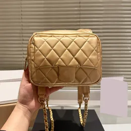 Womens Lovely Classic Mini Flap Quilted Backpack Bags Gold/Silver Metal Hardware Crossbody Shoulder Handbags For Child Girls Boys Ladies Designer Purse 19X15CM
