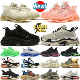 Tasarımcılar Kristal Bottom Kadınlar Erkek Ayakkabı Yeni En Yeni Baba Platform Lüks Üçlü S Sole Sole Black Blue Kırmızı Mavi Düz Çok Renkli Açık Eğitimler Sneakers