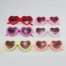 Fashion Sunglasse Heart Shape SunFlower Kids Sunglasses Girls Boys Sport Shades Glasses UV400 Outdoor Sun Eyewear