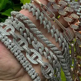 1520 mm Bling Cuban Link Chain Armband Iced Out Prong Set Zirkonia vergoldet Anime Shiny Diamond Pulsera Chains Hip Hop Punk Bijoux Herrenschmuck Gi VL07