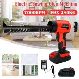 Waffe 7000 U / min Wireless Electric Leim Pistole Multifunktion Handheld Electric Caulking Pistole Nähnähte Dichtmittelkleberpistole mit Batterie