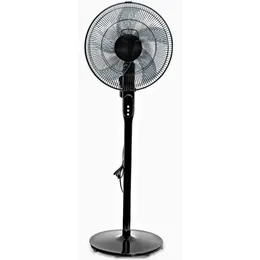 Pelonis 16" 12-speed Adjustable Height Quiet Pedestal Fan with Digital Display & Remote Control, Black