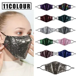 Tvättbar 3D -modebling Återanvändbar PM2.5 Dammtät Munmasker Paljetter Designer Kvinnor möter mask DHL gratis frakt