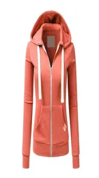 Women039s هوديز من النوعية sudaderas con capucha ocasionales mujeres otoo invierno deporte al aire libre color solido de 3108945813062