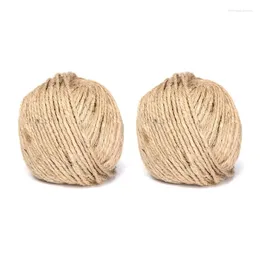 Watch Boxes 2X 3MM Thick Brown Rustic Jute Twine Hessian String Cord Rope For Hand Craft 50M