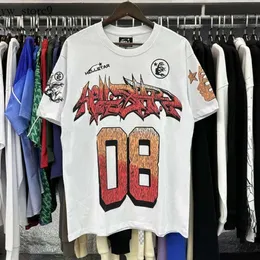 Fashion Hellstar Shirt Mens Rap Top Designer Tshirt Tide Brand Fun Funny Comic English Letter Print Loose All Round Collar Short Sleeved T Shirt Hellstar Short 1205