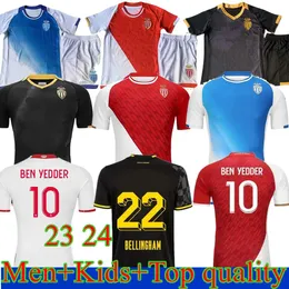 2023 2024 som Monaco Soccer Jerseys Black Away Ben Yedder Boadu Golovin23 24 Maillot de Foot Balogun Embolo Flocage Men Kids Fofana Football Shirt Kit Kit Kit Kit