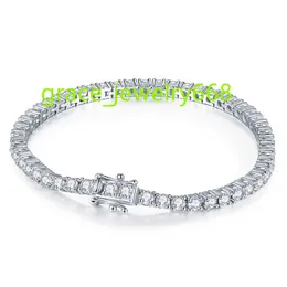 3mm Square Cut Moissanite Tennis Bracelet 925 Silver Real Gold Plating Women Fashion Jewelry Bracelets