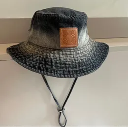 Luksusowy kowbojowy kowbajski kapelusz designerski denim dżinsowy kapelusz mody Słońce czapki składane Skullcap Ladies Oddychane dzianinowe czapki Hat Fisherman Hat