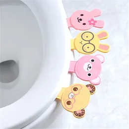 Toilet Seat Covers 1PC Cute Cartoon Cover Lifter Handle Sticker Bathroom Lid Portable Sanitary Tool Restroom Accessories