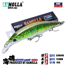 غرق Minnow Fishing Erure 45g 120mm Bass Baits Seabass Pike ISCA PESCA PESCASORIOS MAR PECHE EN MER LEURRE 240312