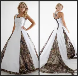 Vintage Camo A Hattal Wedding Gown Gown Yular Boyun Dantel Aplikes artı Boyut Vestidos De Novia Country Garden7605531