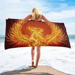 Towel Phoenix Wings Divine Modern Household Bath Quick Dry Fitness Spa Stylish Microfiber Beach