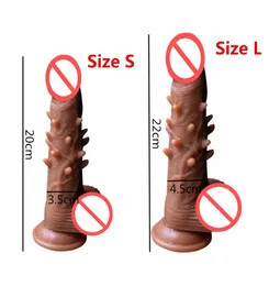 Yumuşak silikon dikenli erkek penis gerçekçi büyük yapay penis vantuz ile kadın mastürbasyon seks oyuncakları 9592249