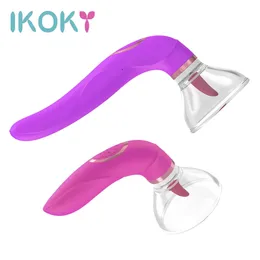 Ikoky mamilo buceta sugando vibrador vibrador língua lambendo clitóris estimulador masturbador feminino brinquedos sexuais para mulher loja 240312