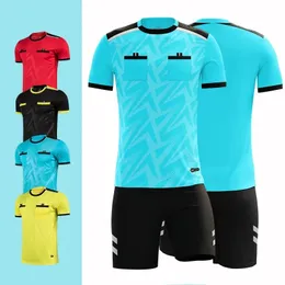 Professional Men Referee Uniforms Soccer Football Jerseys Shorts Shirts Suit Pocket Tracksuits Thailand Clothes Judge Sportswear 240313