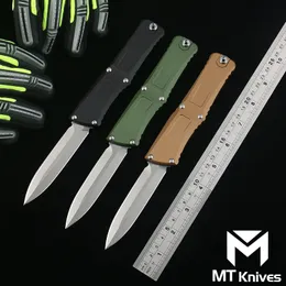 Coltello tattico AUTO di fascia alta di produzione MT Coltello tattico D2 Stone Wash Maniglia in alluminio aeronautico CNC Coltelli tascabili EDC da campeggio all'aperto