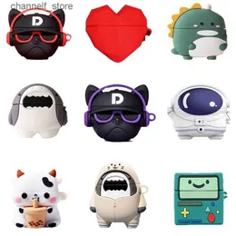 إكسسوارات الأذن 3D Creative Case for AirPods Pro 2 2022 Cate Cartoon Love Heart Music Dog Cover Cover مناسبة لـ AirPods 1 2 3 2021 شحن Casey240322