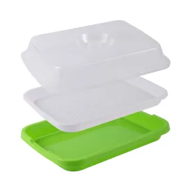 Lids 1 Set Bean Sprouts Hydroponic tray Seedling Tray Planting Dishes Growing Vegetables seedlings Garden Nursery Pots