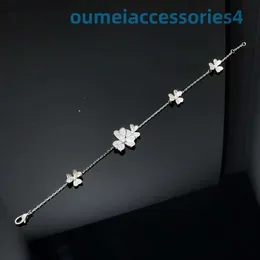 Designer Luxury Brand Jewelry Vanl Cleefl Arpelsbracelet New Product Diamond Multi Womens Clover Four Flower Lucky Bracelet