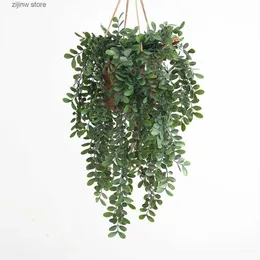 Faux Floral Greenery 1PC Künstliche Efeupflanzen Ranke Kunststoffblatt Hochzeit Neujahr Weihnachtsdekoration für Hausgarten DIY Wohnzimmer Wandbehang Y240322