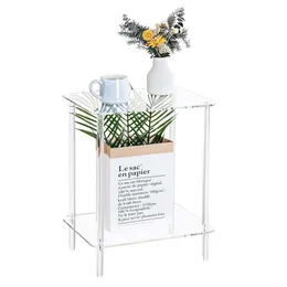 HMYHUM Acrylic Living Room Side Table/coffee Bedroom Small Bedside Table/bedside Home Decoration Table, 2 Floors, 15.7 39.9 Long 11.8 30 Wide X 20 Inches