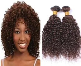 Deep Wave Brown Hair Weft High Quality Products Deep Curly 4 Chestnut Brwon Hair Weaves Peruvian Virgin Human Hair Weaves9299329