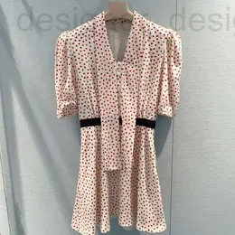 Abiti casual di base del marchio di design Miu Miao Abito in chiffon Papillon Vita corta Gonna avvolgente Manica squisita A-line 2023 Nuovo stile estivo AH8P