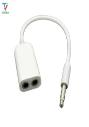 100pcslot högkvalitativ ljudkonverterare Adapter 35mm Male Aux Jack delar Dual 35mm Female Headphone Audio Adapter Cable 1 till 2 1757002