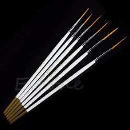 6PcsSet Nylon Hair Round Paint Brush Hook Line Pen Artist Draw Painting Craft 240320