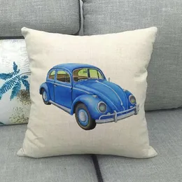 Cuscino da 45 cm, design unico di scarabeo per auto ad acquerello, adatto per la camera da letto familiare