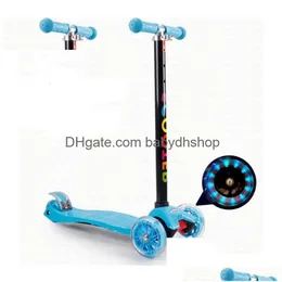 Bicicletas Ride-Ons Scooter Flash Wheel Crianças 3-12Y Esportes Ao Ar Livre Brinquedos Triciclo Rodas Crianças Bicicleta Push Planador Scooters Ajustáveis ​​He Dhcfl