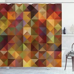 Zasłony prysznicowe kolorowe zasłony abstrakcyjne grafika mozaika geometryczna kreatywna obraz Trójkąt sztuka grafika tkanina tkanina bathro