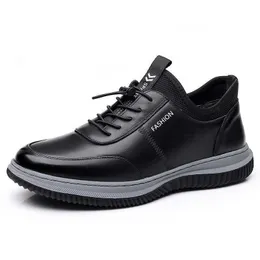 HBP Sapatos esportivos masculinos de couro PU sem marca superior para caminhada ao ar livre para botas masculinas