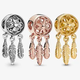Andlig Dreamcatcher Charm Pandoras 925 Sterling Silver Luxury Jewelry Gold Charms Set Armband Making Charms Designer Halsband Pendant Original Box Wholesale
