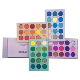 Beauty Glazed Lidschatten-Palette, bunte Schattenpalette, Glitzer, Textmarker, Schimmer, Make-up-Pigment, matte Augenpalette 240312