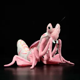 Plush Dolls New simulation pink orchid praying mantis plush toy cute Malaysian orchid praying mantis Hymenopus Coronatus knife praying mantis doll gift Q240322