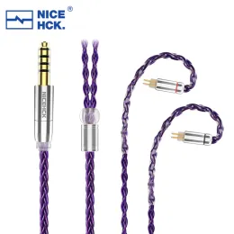Akcesoria Nicehck Purplese Importowane 8 pasm furukawa miedziane słuchawki Zamień kabel MMCX 2pin dla s12 Zetian tangzu fudu hola zero chu II