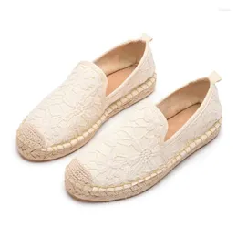 Casual Shoes Straw Fisherman's Women Half Mop Lazy People Wear Linen Single Loafers Fashion Leisure Shoe