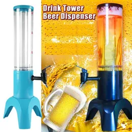 Ferramentas de bar 1.5L Torre de cerveja luminosa Dispensador de bebidas Barril de cerveja Torre Mimosa com canhão de vinho leve definido para festas Bares Pubs Restaurantes 240322