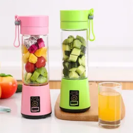 Elektrisk juicer Portable 4 Blender Rechargeable USB Fruit Vegetable Tools Personlig mixer 380 ml utomhusjuicers 11 ll