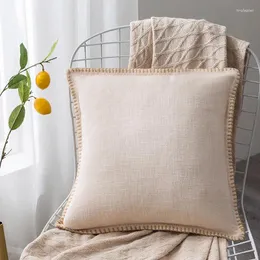 Pillow Luxury Pillowcase Solid Color Sofa Linen Throw Cover For Living Room Simple Case Car Seat Chair Decor 45x45cm