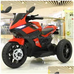 Bicicletas Ride-Ons Doki Toy Childrens Electric Motorcycle Triciclo 2-6 Meninos e Meninas Carro pode sentar pessoas carrinho de criança bateria 2023 Drop de Dhzwx