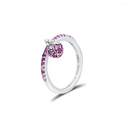 Klusterringar ckk ring persikan blomma knopp för kvinnor män anillos mujer sterling silver bague plata 925 para smycken bröllop engagemang