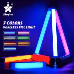 Handheld LED Fill Light Colorful Atmosphere Video Light Rechargeable Selfie Pography Light Bedroom Live Lighting Night Light 240322