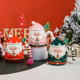 Kubki ceramiczne Święty Mikołaj świąteczny herbatę/kubek kubek kubek kubek ręcznie robiony kreskówka 500 ml dla