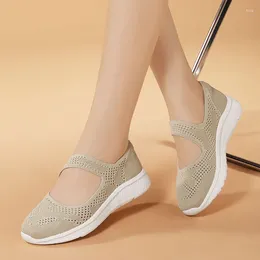 Casual Shoes Women Running Mesh Summer Slip-On Light Walking Sneaker Fitness Sport Mary Jane Flats Bekväm svart storlek 35-42 Loafers