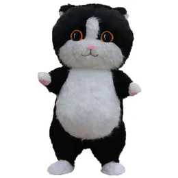 Mascot Costumes 2m/2.6m Iatable Black Cat Costume Full Body Furry Blow Up Suit Adult Walking Mascot for Entertainment Stage Fancy Dress Wear