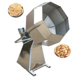 Elektrikli Drum Patates Cips Baharat Makinesi Sekizgen Şeker Baharat Makinesi Atıştırmalık Gıda Arom Moti Makinesi